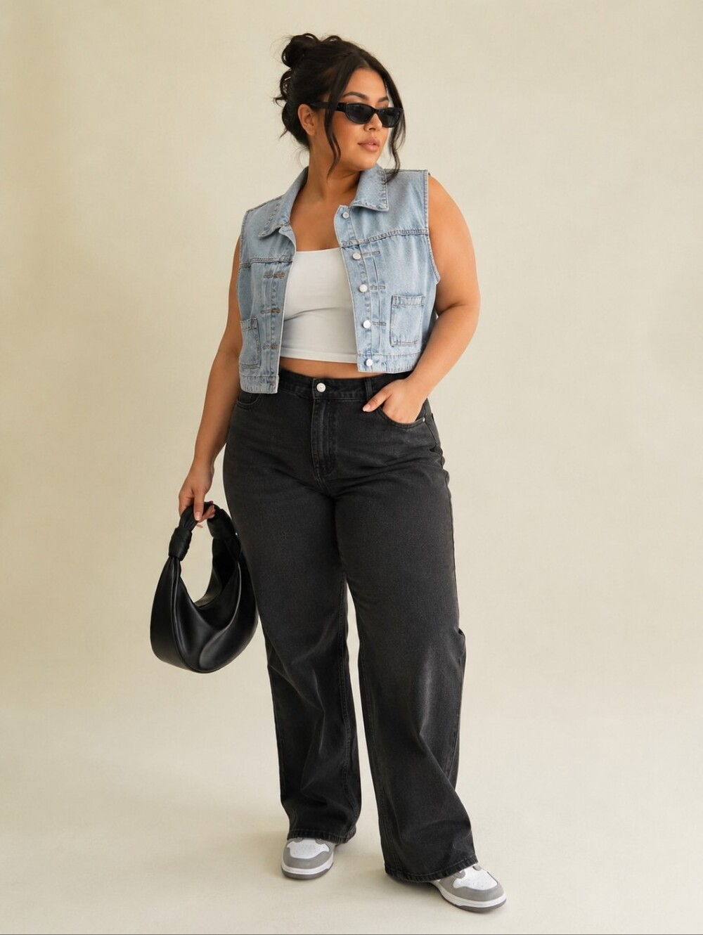 Light Wash Denim Vest - Casual Sleeveless Jacket